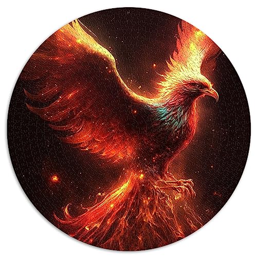 Feuriges Phoenix-Puzzle für Erwachsene, Puzzle für Erwachsene, 1000 runde Puzzles, tolles Geschenk (67,5 x 67,5), 1000 Teile von UNIKEI