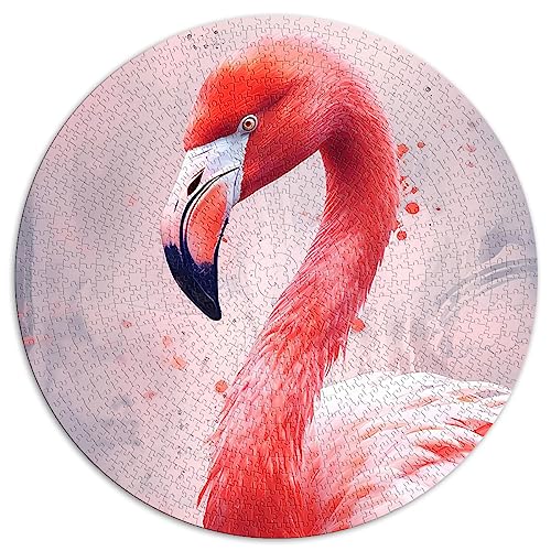 Flamingo-Tiere-Puzzle für Erwachsene, Puzzle für Erwachsene, 1000 Runden, Puzzle für Erwachsene und Kinder ab 12 Jahren (67,5 x 67,5), 1000 Teile von UNIKEI