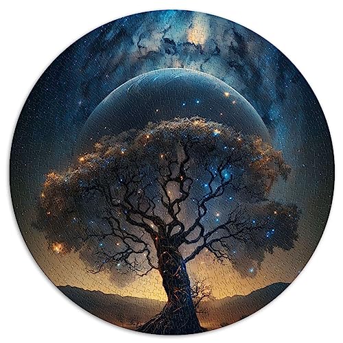 Puzzle für Erwachsene, kosmischer Baum des Lebens, Puzzle für Erwachsene und Kinder, 1000 Teile, rundes Puzzle für Familienspaß (67,5 x 67,5), 1000 Teile von UNIKEI