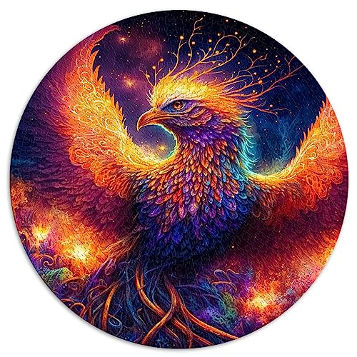 Puzzle für Erwachsene Mystical Phoenix Puzzles 1000 Teile Puzzles für Erwachsene Kinder rundes Puzzle für Erwachsene Kinder ab 12 Jahren (67,5 x 67,5) 1000 Teile von UNIKEI