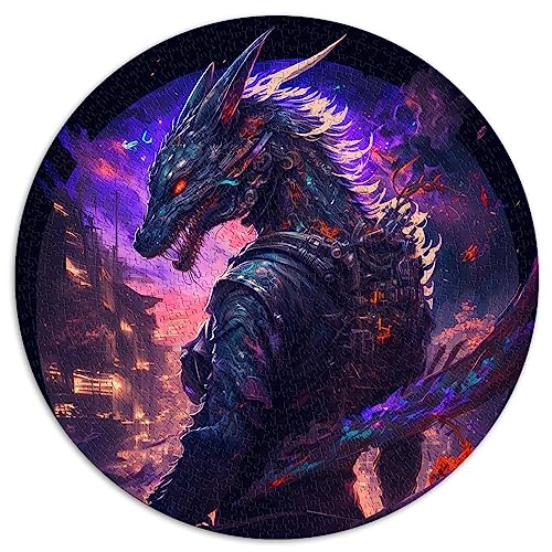 Puzzles Drachen 1000 Teile Puzzle für Erwachsene Runde Puzzles sind ideal (67,5 x 67,5) 1000 Teile von UNIKEI