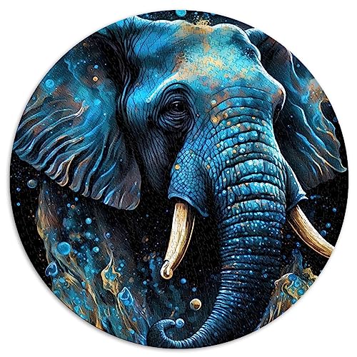 Puzzles für Erwachsene, Puzzle Elefant, 1000 Teile, Puzzles für Erwachsene, runde Puzzles als Geschenk für die ganze Familie und die (67,5 x 67,5) 1000 Teile von UNIKEI