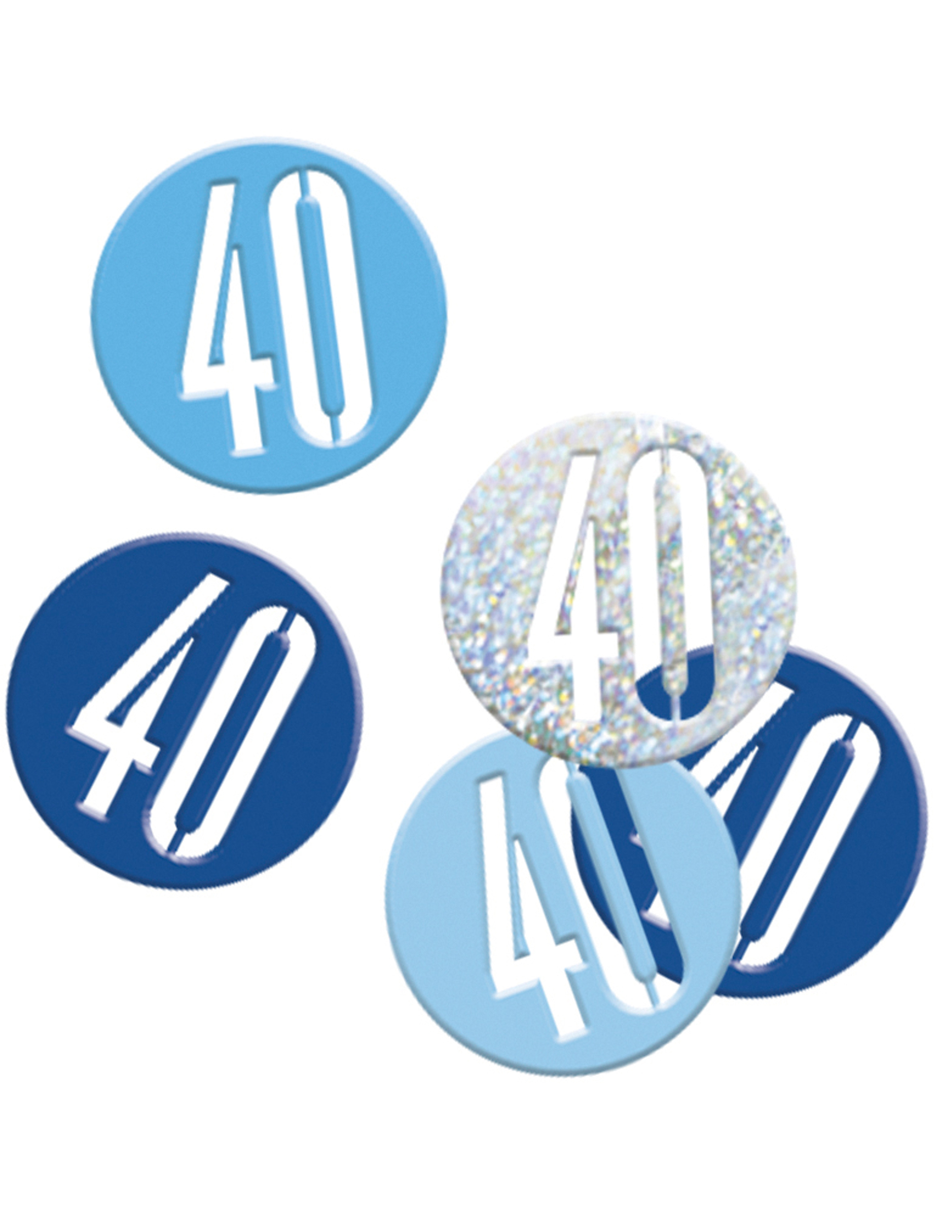 Geburtstags-Konfetti Jubiläumsdeko 40 Jahre blau-hellblau-silber 14g von UNIQUE