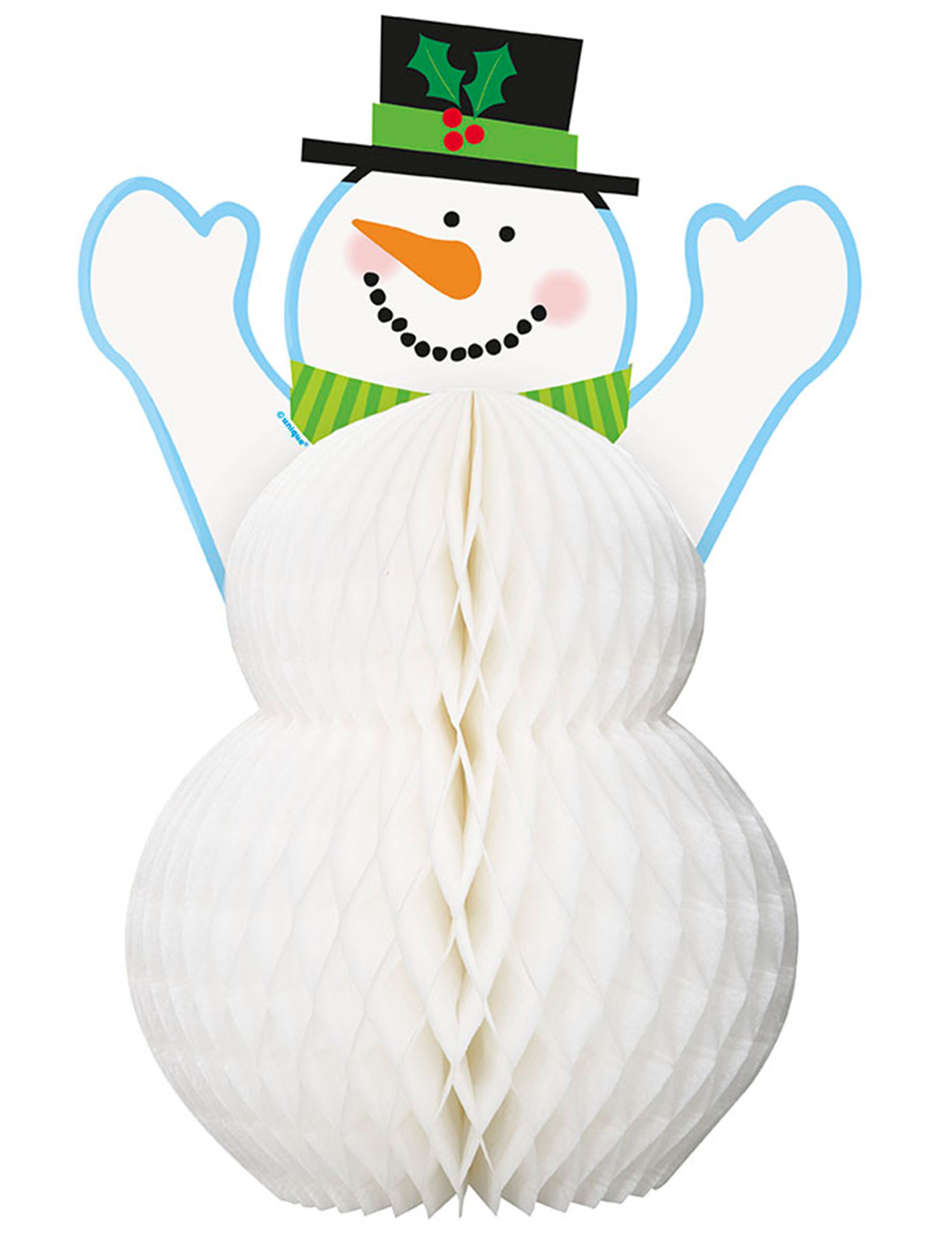 Schneemann Weihnachten Tischdeko bunt 30cm von UNIQUE