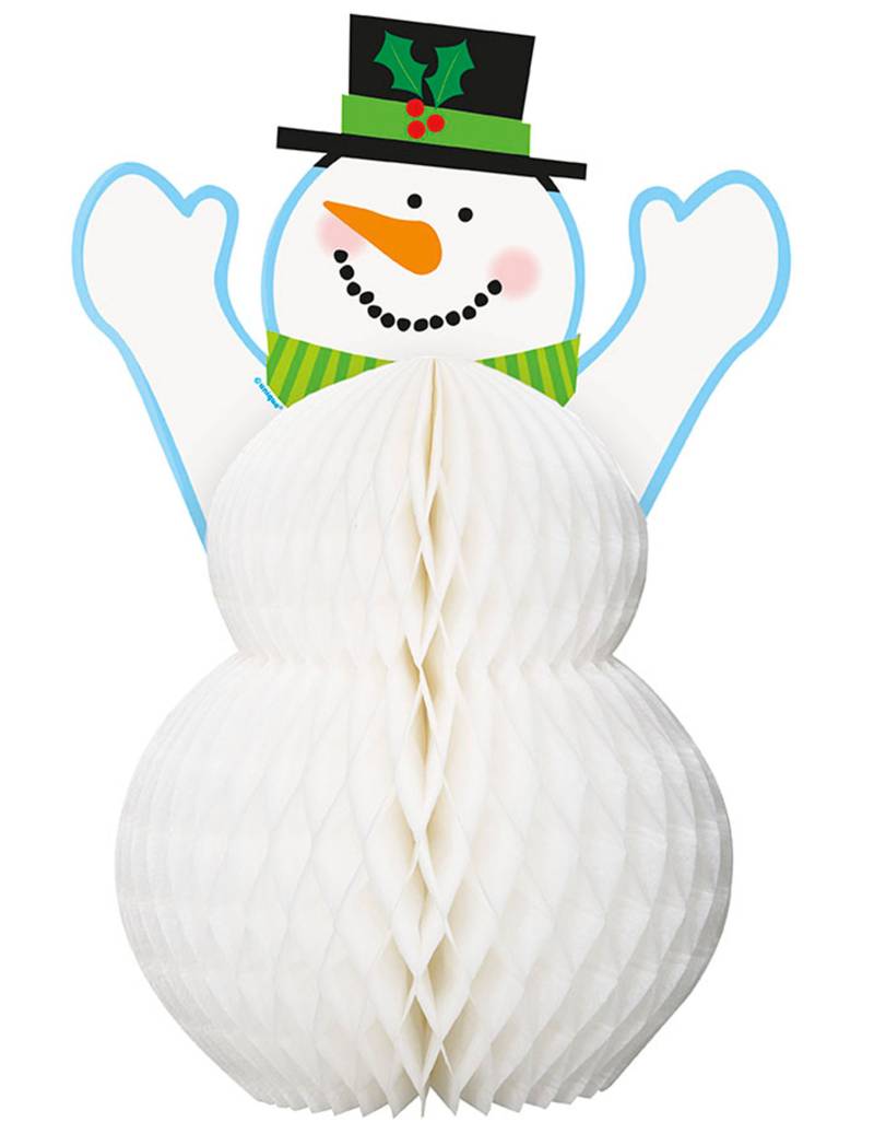 Schneemann Weihnachten Tischdeko bunt 30cm von UNIQUE