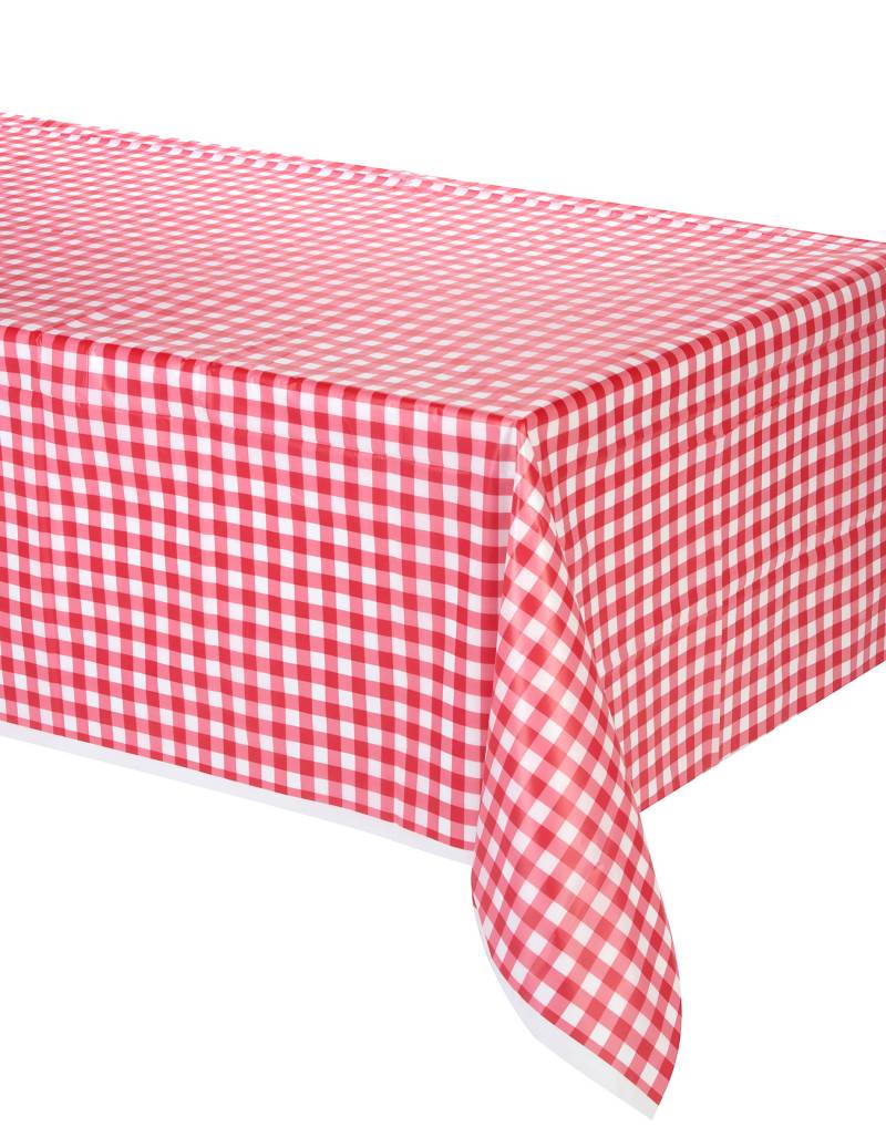 Tischdecke Vichy-Karo rot-weiß 137 x 274 cm von UNIQUE