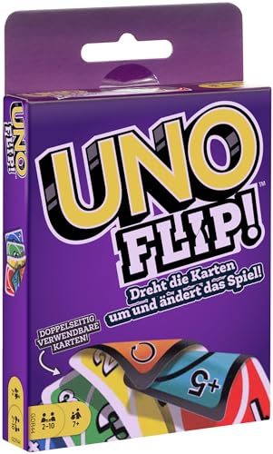 Mattel Games - UNO FLIP! Kartenspiel mit beidseitig bedruckten Karten, neuem Twist und spezieller FLIP-Karte, 2 - 10 Spieler ab 7 Jahren, GDR44 von Mattel Games