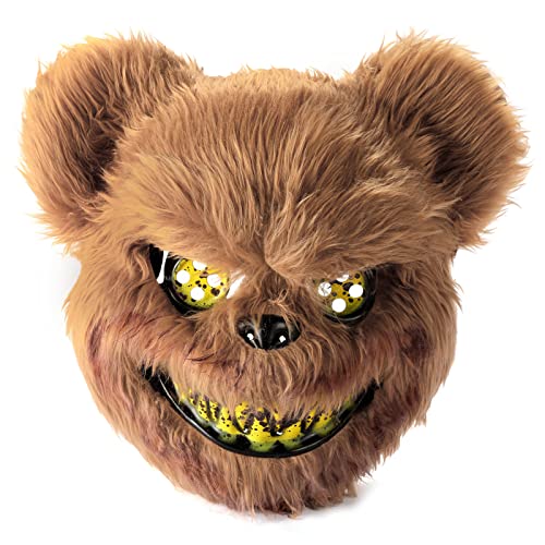 UNOLIGA Halloween Maske Horror Bärenmaske, Gruselige Halloween Maske für Erwachsene Kinder, Lustige Maske für Halloween Kostüm Karnevalsparty Cosplay Maskerade, Blutige Bären Maske (Braun) von UNOLIGA