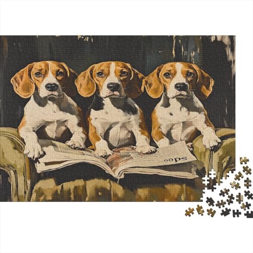 Beaglehunde 1000 Stück Puzzles Für Erwachsene Teenager Stress Abbauen Familien-Puzzlespiel 1000-teiliges Puzzle Kinder Lernspiel Spielzeug Geschenk Puzzel 1000pcs (75x50cm) von UNRXJZLVM