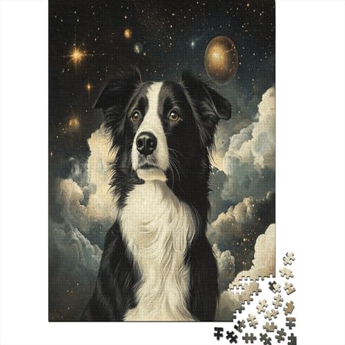 Border Collie Puzzle 1000 Teile, Puzzle Für Erwachsene, Impossible Puzzle, Geschicklichkeitsspiel Für Die Ganze Familie, Puzzle Farbenfrohes, Puzzle-Geschenk, Puzzle 1000pcs (75x50cm) von UNRXJZLVM