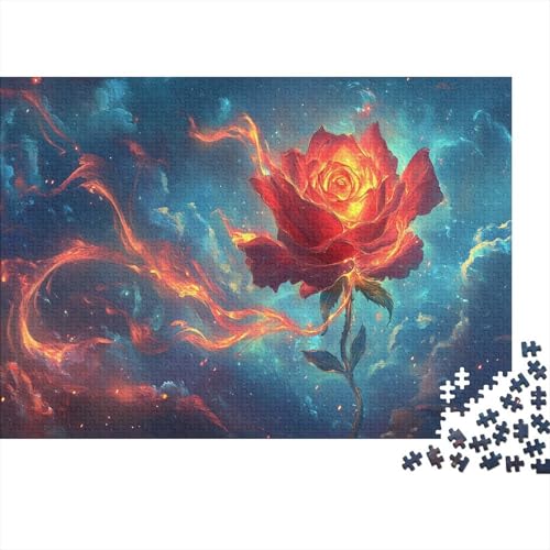 Brennende Rosen Puzzle 1000 Teile Schwer Puzzle Spielzeug Lernspiel Impossible Herausforderungsspielzeug Für Erwachsene Und Kinder Ab 12 Jahren 1000pcs (75x50cm) von UNRXJZLVM