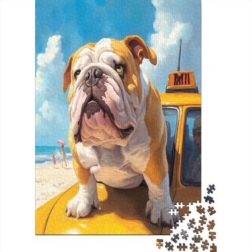 Bulldog Puzzle 1000 Teile,Puzzle Für Erwachsene, Impossible Puzzle,Puzzle Farbenfrohes Legespiel,Geschicklichkeitsspiel Für Die Ganze Familie Puzzel 1000pcs (75x50cm) von UNRXJZLVM