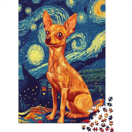 Chihuahua 1000 Stück Puzzles Für Erwachsene Teenager Stress Abbauen Familien-Puzzlespiel Mit Poster in 1000-teiliges Puzzle Kinder Lernspiel Spielzeug Geschenk Puzzel 1000pcs (75x50cm) von UNRXJZLVM