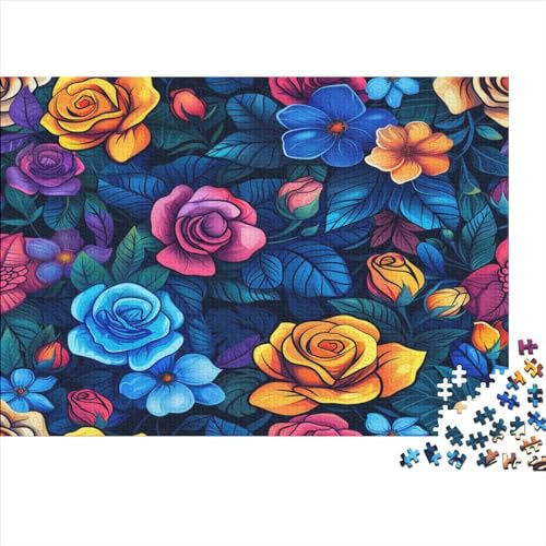 Colored Roses Puzzle 1000 Teile,Puzzle Für Erwachsene, Impossible Puzzle, Geschicklichkeitsspiel Für Die Ganze Familie,Puzzle Farbenfrohes,Puzzle-Geschenk,Raumdekoration Puzzel 1000pcs (75x50cm) von UNRXJZLVM