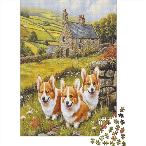 Corgi 1000 Stück Puzzles Für Erwachsene Teenager Stress Abbauen Familien-Puzzlespiel 1000-teiliges Puzzle Kinder Lernspiel Spielzeug Geschenk Puzzel 1000pcs (75x50cm) von UNRXJZLVM