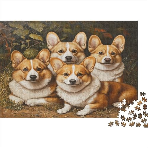 Corgi 1000 Stück Puzzles Für Erwachsene Teenager Stress Abbauen Familien-Puzzlespiel Mit Poster in 1000-teiliges Puzzle Kinder Lernspiel Spielzeug Geschenk Puzzel 1000pcs (75x50cm) von UNRXJZLVM