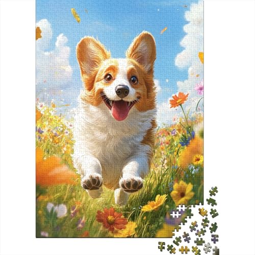 Corgi Holzpuzzle Erwachsene, 1000 Teile Großes Holzpuzzle Für Erwachsene Und Kinder, Anzug Klassisches Puzzle Für Kinder Ab 12 Jahren Und Erwachsene 1000pcs (75x50cm) von UNRXJZLVM