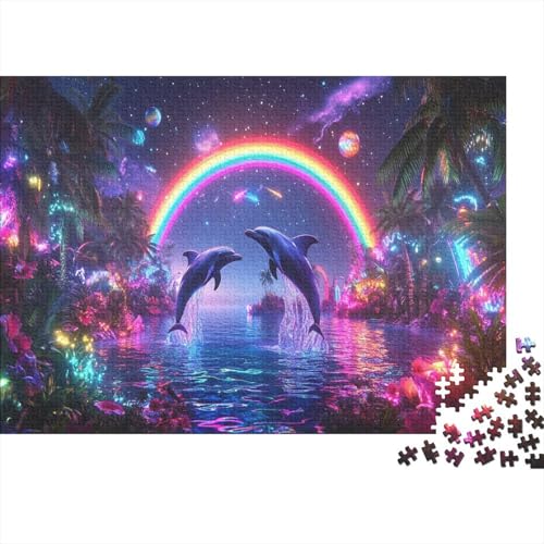 Delphin Puzzles 1000 Teile Schwer Puzzle Spielzeug Lernspiel Impossible Herausforderungsspielzeug Für Erwachsene Und Kinder Ab 14 Jahren 1000pcs (75x50cm) von UNRXJZLVM