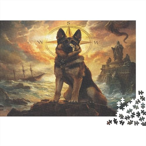 Deutsche Schäferhunde 1000 Teile Puzzle Für Erwachsene, Hochwertige Recycelbare Materialien Und Druck Puzzlespiel, Familienspiel, Geschenk Für Liebhaber Oder Freunde Puzzel 1000pcs (75x50cm) von UNRXJZLVM