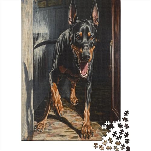 Dobermannn Puzzle 1000 Teile,Puzzle Für Erwachsene, Impossible Puzzle, Geschicklichkeitsspiel Für Die Ganze Familie,Puzzle Farbenfrohes,Puzzle-Geschenk,Raumdekoration Puzzel 1000pcs (75x50cm) von UNRXJZLVM