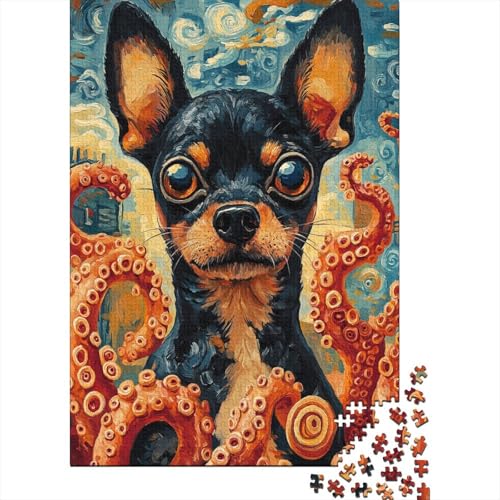 Dobermannn Puzzle 1000 Teile,für Erwachsene, Impossible Puzzle,farbenfrohes Legespiel,Geschicklichkeitsspiel Für Die Ganze Familie,Erwachsenenpuzzle Puzzel 1000pcs (75x50cm) von UNRXJZLVM