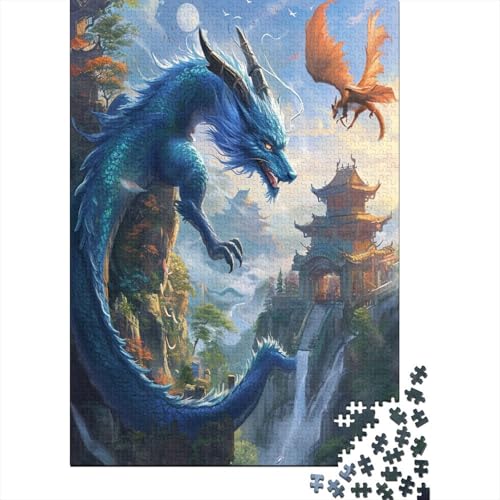 Drache 1000 Stück Puzzles Für Erwachsene Teenager Stress Abbauen Familien-Puzzlespiel 1000-teiliges Puzzle Kinder Lernspiel Spielzeug Geschenk Puzzel 1000pcs (75x50cm) von UNRXJZLVM