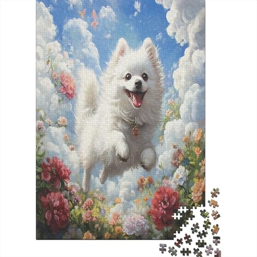 Japanischer Spitz Puzzle 1000 Teile,Puzzle Für Erwachsene, Impossible Puzzle, Geschicklichkeitsspiel Für Die Ganze Familie,Puzzle Farbenfrohes,Puzzle-Geschenk,Raumdekoration Puzzel 1000pcs (75x50cm) von UNRXJZLVM