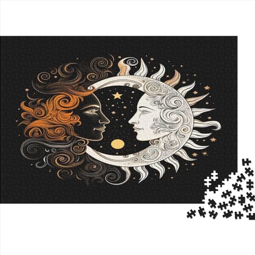 Moon and Sun Puzzle 1000 Teile,Puzzle Für Erwachsene, Impossible Puzzle, Geschicklichkeitsspiel Für Die Ganze Familie,Puzzle Farbenfrohes,Puzzle-Geschenk,Raumdekoration Puzzel 1000pcs (75x50cm) von UNRXJZLVM