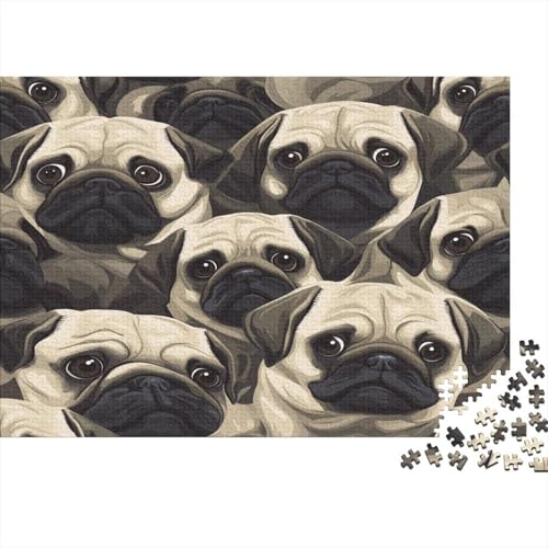 Mops Puzzle 1000 Teile,Puzzle Für Erwachsene, Impossible Puzzle, Geschicklichkeitsspiel Für Die Ganze Familie,Puzzle Legespiel- Erwachsenenpuzzle Puzzel 1000pcs (75x50cm) von UNRXJZLVM