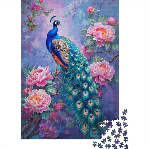 Pfau 1000 Stück Puzzles Für Erwachsene Teenager Stress Abbauen Familien-Puzzlespiel Mit Poster in 1000-teiliges Puzzle Kinder Lernspiel Spielzeug Geschenk Puzzel 1000pcs (75x50cm) von UNRXJZLVM