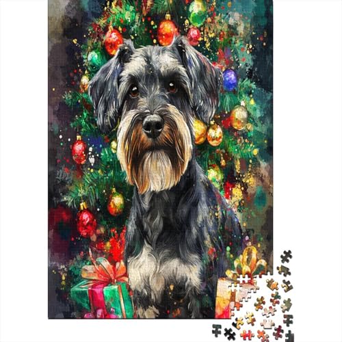 Schnauzer 1000 Stück Puzzles Für Erwachsene Teenager Stress Abbauen Familien-Puzzlespiel 1000-teiliges Puzzle Kinder Lernspiel Spielzeug Geschenk Puzzel 1000pcs (75x50cm) von UNRXJZLVM