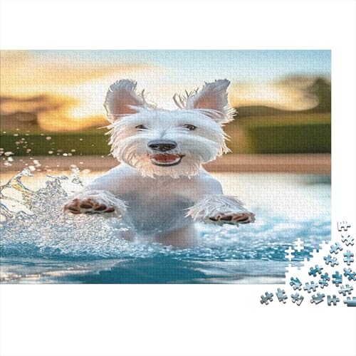 Schnauzer 1000 Stück Puzzles Für Erwachsene Teenager Stress Abbauen Familien-Puzzlespiel 1000-teiliges Puzzle Kinder Lernspiel Spielzeug Geschenk Puzzel 1000pcs (75x50cm) von UNRXJZLVM