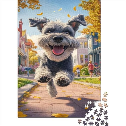 Schnauzer 1000 Stück Puzzles Für Erwachsene Teenager Stress Abbauen Familien-Puzzlespiel Mit Poster in 1000-teiliges Puzzle Kinder Lernspiel Spielzeug Geschenk Puzzel 1000pcs (75x50cm) von UNRXJZLVM