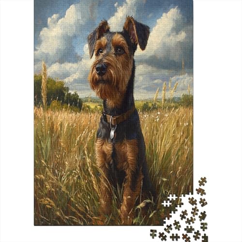 Schnauzer 1000 Stück Puzzles Für Erwachsene Teenager Stress Abbauen Familien-Puzzlespiel Mit Poster in Voller 1000-teiliges Puzzle Lernspiel Spielzeug Geschenk 1000pcs (75x50cm) von UNRXJZLVM