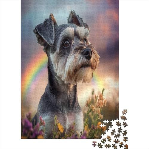 Schnauzer Puzzle 1000 Teile,Puzzle Für Erwachsene, Impossible Puzzle, Geschicklichkeitsspiel Für Die Ganze Familie,Puzzle Farbenfrohes,Puzzle-Geschenk,Raumdekoration Puzzel 1000pcs (75x50cm) von UNRXJZLVM