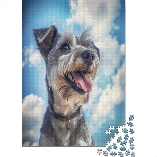 Schnauzer Puzzle 1000 Teile,für Erwachsene, Impossible Puzzle,farbenfrohes Legespiel,Geschicklichkeitsspiel Für Die Ganze Familie,Erwachsenenpuzzle Puzzel 1000pcs (75x50cm) von UNRXJZLVM