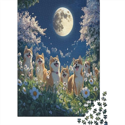 Shiba Inu 1000 Stück Puzzles Für Erwachsene Teenager Stress Abbauen Familien-Puzzlespiel 1000-teiliges Puzzle Kinder Lernspiel Spielzeug Geschenk Puzzel 1000pcs (75x50cm) von UNRXJZLVM