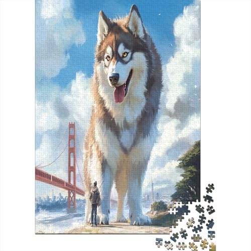 Sibirischer Husky Herausforderndes 1000-Teile-Puzzle Für Erwachsene, Puzzle Für Erwachsene, Kunsthandwerk Für Heimdekoration, Unterhaltungsspiel 1000pcs (75x50cm) von UNRXJZLVM