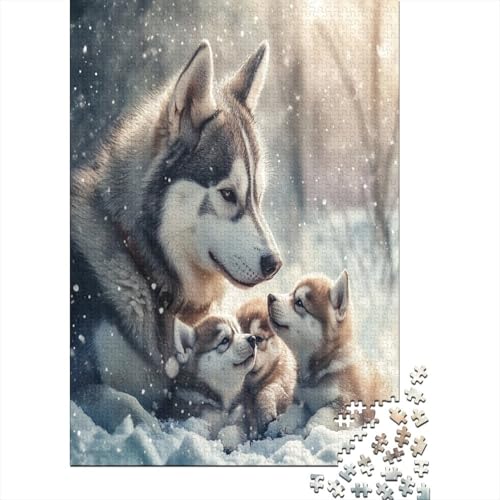 Sibirischer Husky Holzpuzzle Erwachsene, 1000 Teile Großes Holzpuzzle Für Erwachsene Und Kinder, Anzug Klassisches Puzzle Für Kinder Ab 12 Jahren Und Erwachsene 1000pcs (75x50cm) von UNRXJZLVM