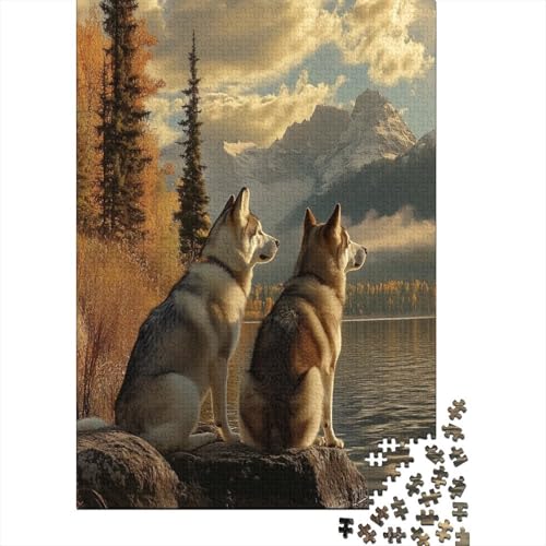 Sibirischer Husky Puzzle 1000 Teile,Puzzle Für Erwachsene, Impossible Puzzle,Puzzle 1000 Puzzle Home Dekoration Puzzle,Erwachsenenpuzzle Puzzel 1000pcs (75x50cm) von UNRXJZLVM