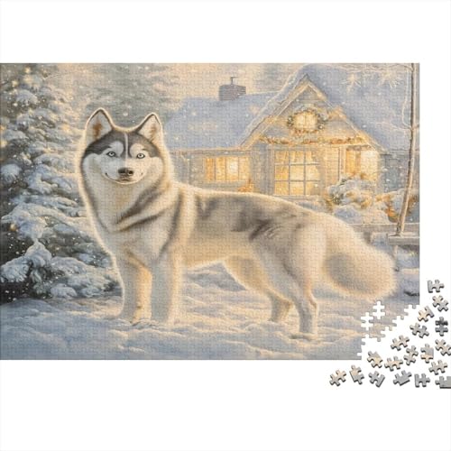 Sibirischer Husky Puzzle 1000 Teile Erwachsener Kniffel Spaß Für Die Ganze Familie - Abwechslungsreiche 1000 Puzzleteilige Motive Puzzlespiel Erwachsene, Puzzel 1000pcs (75x50cm) von UNRXJZLVM