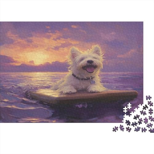 West Highland White Terrier 1000 Stück Puzzles Für Erwachsene Teenager Stress Abbauen Familien-Puzzlespiel 1000-teiliges Puzzle Kinder Lernspiel Spielzeug Geschenk Puzzel 1000pcs (75x50cm) von UNRXJZLVM