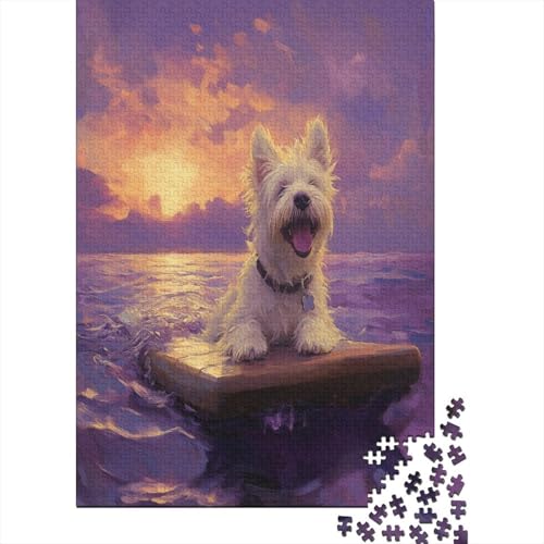 West Highland White Terrier 1000 Teile,Impossible Puzzle,Geschicklichkeitsspiel Für Die Ganze Familie, Erwachsenen Puzzlespiel Puzzel 1000pcs (75x50cm) von UNRXJZLVM