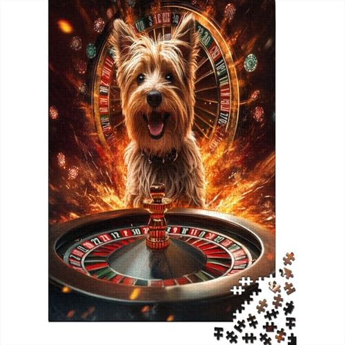 Yorkshire Terrier 1000 Stück Puzzles Für Erwachsene Teenager Stress Abbauen Familien-Puzzlespiel 1000-teiliges Puzzle Kinder Lernspiel Spielzeug Geschenk Puzzel 1000pcs (75x50cm) von UNRXJZLVM