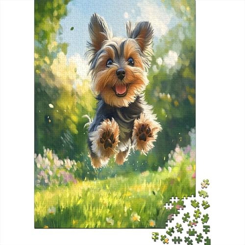 Yorkshire Terrier 1000 Stück Puzzles Für Erwachsene Teenager Stress Abbauen Familien-Puzzlespiel 1000-teiliges Puzzle Kinder Lernspiel Spielzeug Geschenk Puzzel 1000pcs (75x50cm) von UNRXJZLVM