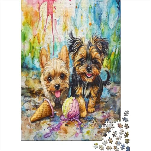 Yorkshire Terrier Puzzle 1000 Teile Puzzles Für Erwachsene Lernspiel Herausforderungsspielzeug 1000-teilige Puzzlespiel Für Erwachsene Kinder Puzzel 1000pcs (75x50cm) von UNRXJZLVM