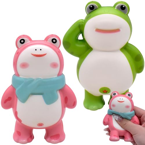 Frosch Stress Spielzeug, Squeeze Toys Stressbälle, Latex Frosch Toys Anti-Angst-Reizbarkeits, Sensorisches Fidget-Spielzeug für Jungen und Mädchen, Geeignet für Freizeit Unterhaltung 2 pcs von UNbit