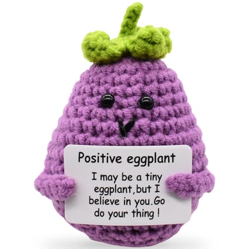 Pocket Hug Positive Aubergine,Mini-Plüsch Figuren Lustige Positive Aubergine Puppe,Pocket Hug Mini-Plüsch,Lustige Geschenk für Freund Freundin Familie Freund Patient. von UNbit