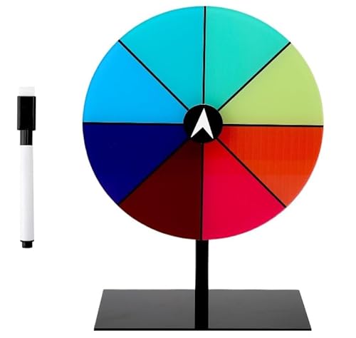 Glücksrad Zum Drehen, 20cm Glücksrad Spielzeug, Spinnings Prize Wheel, Tabletop Spinnings Prize Wheel, Drehendes Preisrad Für Karneval,Messen,Rutschroulette-Rad des Glücksspiels Mit Stand Und Löschbar von UOCAI