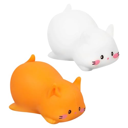 Niedliche Weiße Katze Stressball, Anti Stress Spielzeug Squishy Spielzeug Katze Squeeze Toy Mini Fidget Toys Anti Stress Stressbälle Squeeze Ball Fidget Toys für Kinder Erwachsener von UOCAI